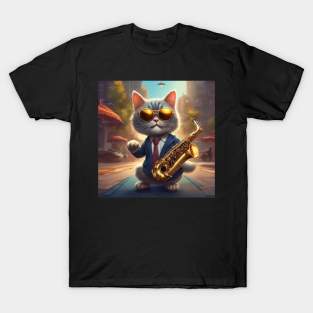 CAT SAXOPHONE 2 T-Shirt